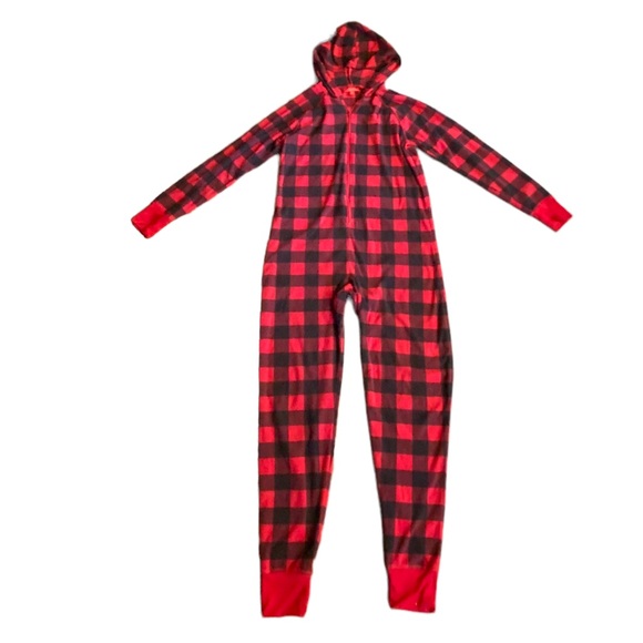 Family Pajamas Other - {Family Pjs}  Plaid Print Snug-Fit One-Piece Pajamas with Hood